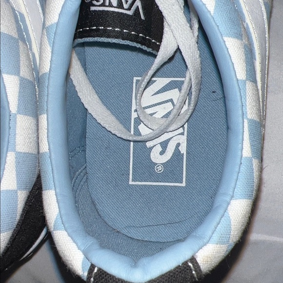 Vans black and Light Blue Checkerboard Sneakers, Size 10 - Picture 8 of 10